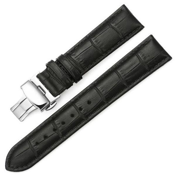 leather watch strap with Deployment clasp
