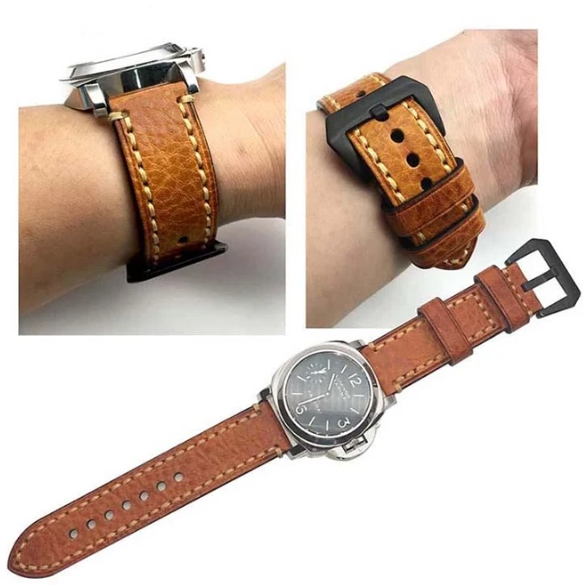 Fashion Design Brushed Cowhide Leather Watch Band