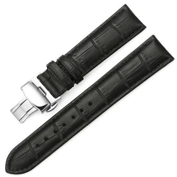Leather Watch Strap With Deployment Clasp